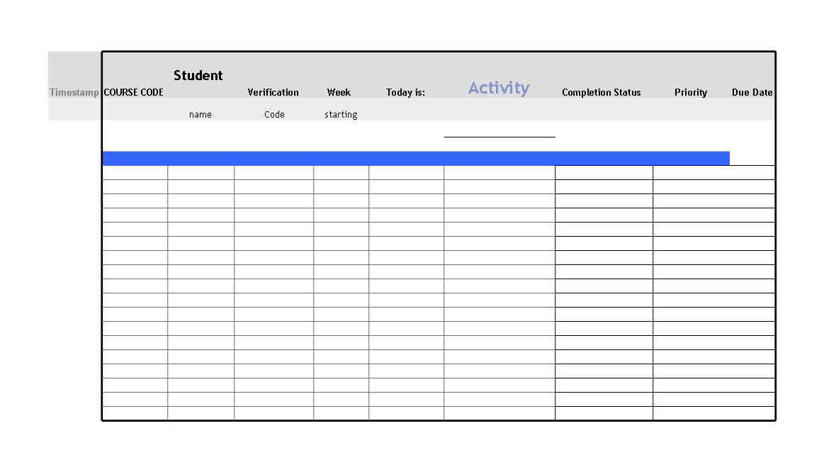 Student Course Checklist Template