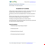 Reading Comprehension Worksheet example document template