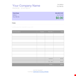 Invoicetemplate example document template