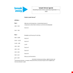 Retreat Agenda | Program, Session, Break, Retreat example document template