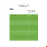 Silent Auction Bid Sheet Template - Easy and Customizable example document template