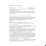 Commercial Lease Agreement Template for Agreement, Purchase, Buyer, Tenant, and Option example document template