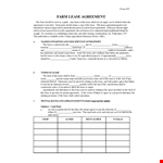 Printable Farm Lease Agreement Template example document template