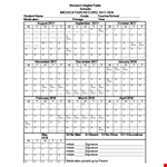 Download a Free Medication Schedule Template for School Management example document template