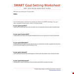 Specific Business Smart Goals Template example document template