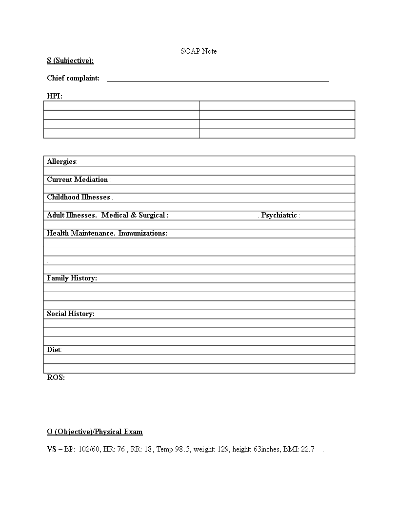 Download Soap Note Template for Comprehensive Medical History ...