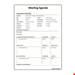 Effective Meeting Agenda Planner example document template