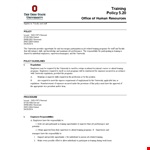 Human Resources Policy Templates for Office and University example document template