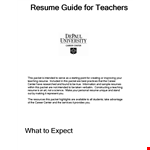 Pre School Teacher Resume Template | Experience in Teaching Students at School example document template