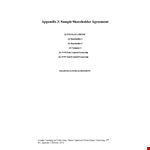 Shareholder Agreement example document template