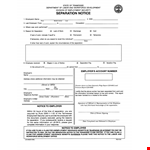 Printable Separation Notice Template | Efficient and Convenient Separation Notice Forms example document template