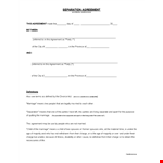 Separation Agreement Template - Create an Agreement for Parties with Child example document template