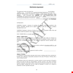 Distribution Agreement: Ensuring Seamless Product Distribution Between Exporter and Distributor example document template