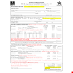 Utility Service Order Form example document template