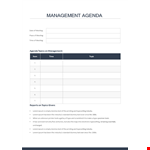 Management Agenda Template example document template