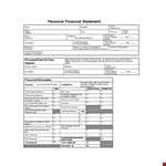 Free Personal Financial Statement Template - Track your Credit & Total Net Worth example document template 