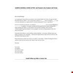 Cover Letter Template - Requesting Employment Opportunity | Humber example document template