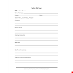 Sales Call Report Format example document template