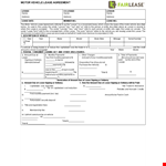 Motor Vehicle Lease Agreement Template - Affordable and Comprehensive Lease for Vehicles example document template