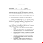 Dj Management Contract example document template