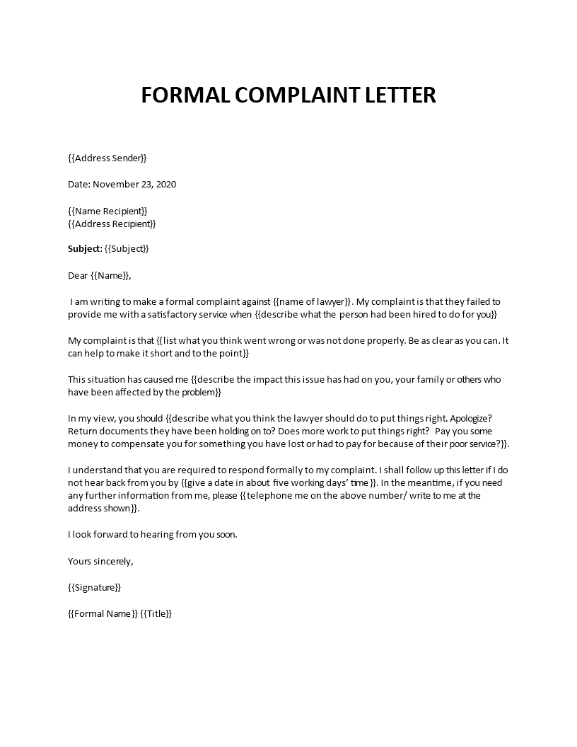 Complaint Letter Sample 2 Formal Letter Samples Perfe - vrogue.co