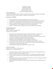 Marketing Research Director Resume