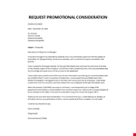 Request letter for promotion example document template