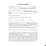 Consignment Agreement Template - Create a Binding Instrument Between Consignee and Consignor example document template