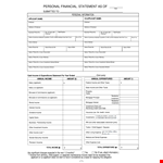 Personal Financial Statement Template | Schedule Your Income as an Applicant example document template