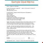 Licensed Agreement Template - Create a Deal Memo with George & Laura example document template 