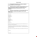 Example Of Thank You Letter To Employer example document template