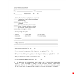 Interview Sheet Sample example document template