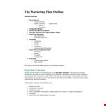 Simple Marketing Plan Outline: Effective Strategies for Marketing Your Product in the Market example document template