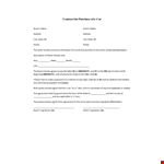 Vehicle Purchase Agreement: Buyer and Seller Shall Hereby State and Agree example document template 