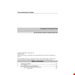 Company Plan: Unlocking Financial Value for Your Company example document template 