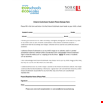 School Photo Release Form Template for Child Image in Ontario EcoSchools example document template