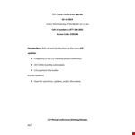 Phone Conference Agenda Template - Plan and Organize your Next Phone Conference example document template