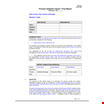 Process Validation example document template