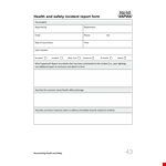 Health And Safety Incident Report example document template