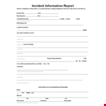 Incident Information Report example document template