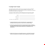 Efficient Transition Plan Template for Streamlined Project Knowledge Transfer - Get it Now! example document template