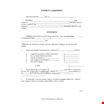 Payment Agreement Template for Landlords and Tenants | Secure Lease and Payment Agreement example document template