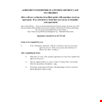 Divorce Agreement | Property, Parties & Agreements example document template 