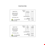 Deposit Slip Sample Template example document template