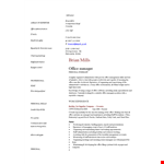 Office Manager | Experience in Staff Management & Office Administration example document template 