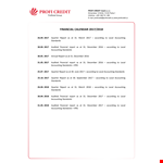 Financial Calendar example document template