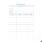 Learning Agenda Template - Create Effective Meeting Agendas for Group Learning & Norms example document template