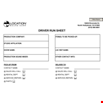 Production Contact | Streamline Operations with Driver Run Sheet Template example document template