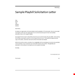 Playbill Solicitation Letter Template example document template