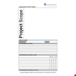 Project Scope Example | Define Business Value and Functionality example document template